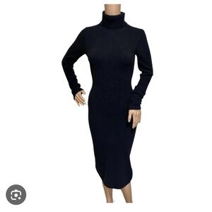 Aritzia Atlantic Hush Knit Black Turtleneck Dress